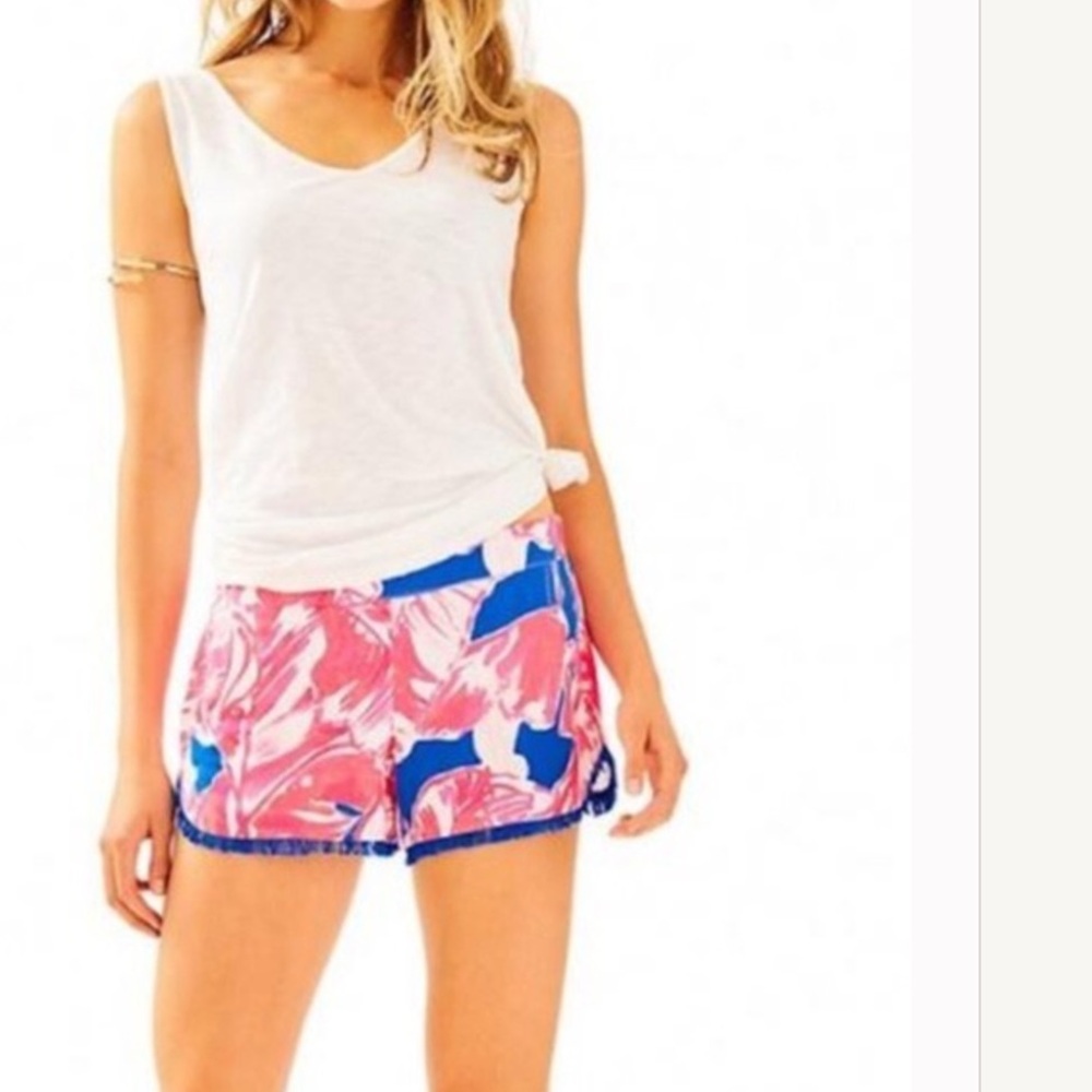Lilly Pulitzer Cocoa Fringe Shorts in Tiki Pink Size Small